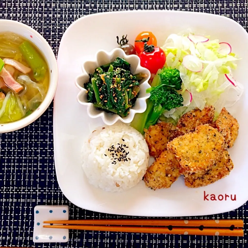 ハーブチキンカレー風味フライランチ♪|かおちゃんさん