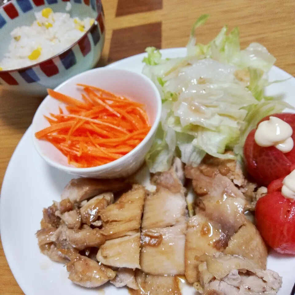 とうもろこしごはん バター醤油チキン|Yuki Yoshidaさん