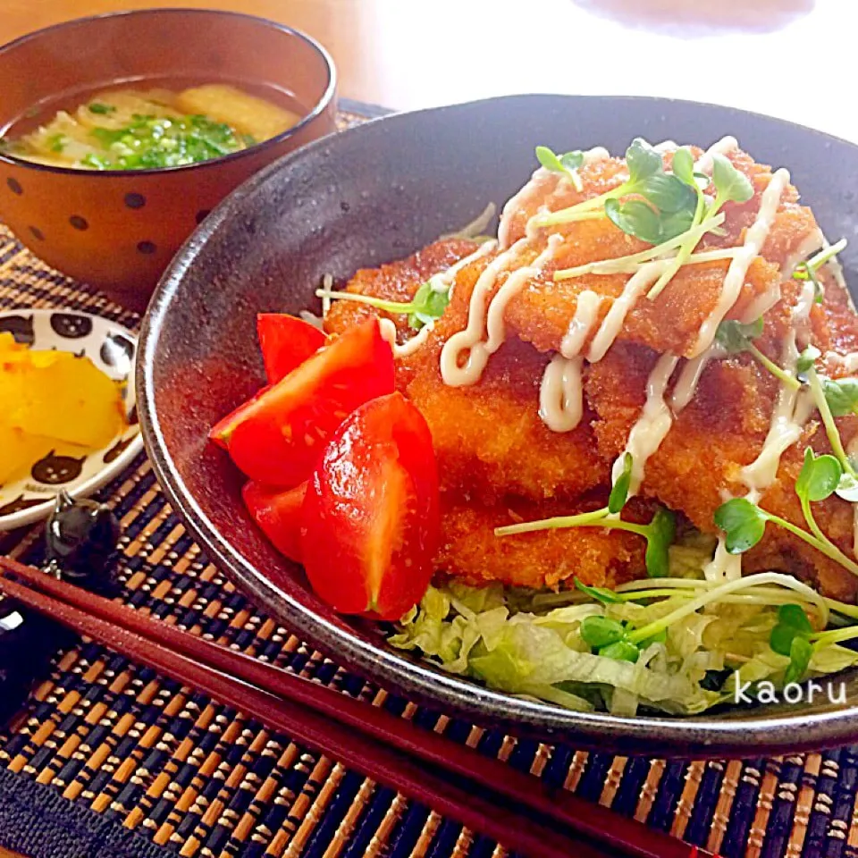 うちの定番♡和風チキンカツ丼ランチ♪|かおちゃんさん