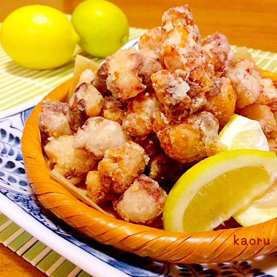 レモンドレッシングで作る♡たこ唐揚げ♪油はねしないコツあり|かおちゃんさん