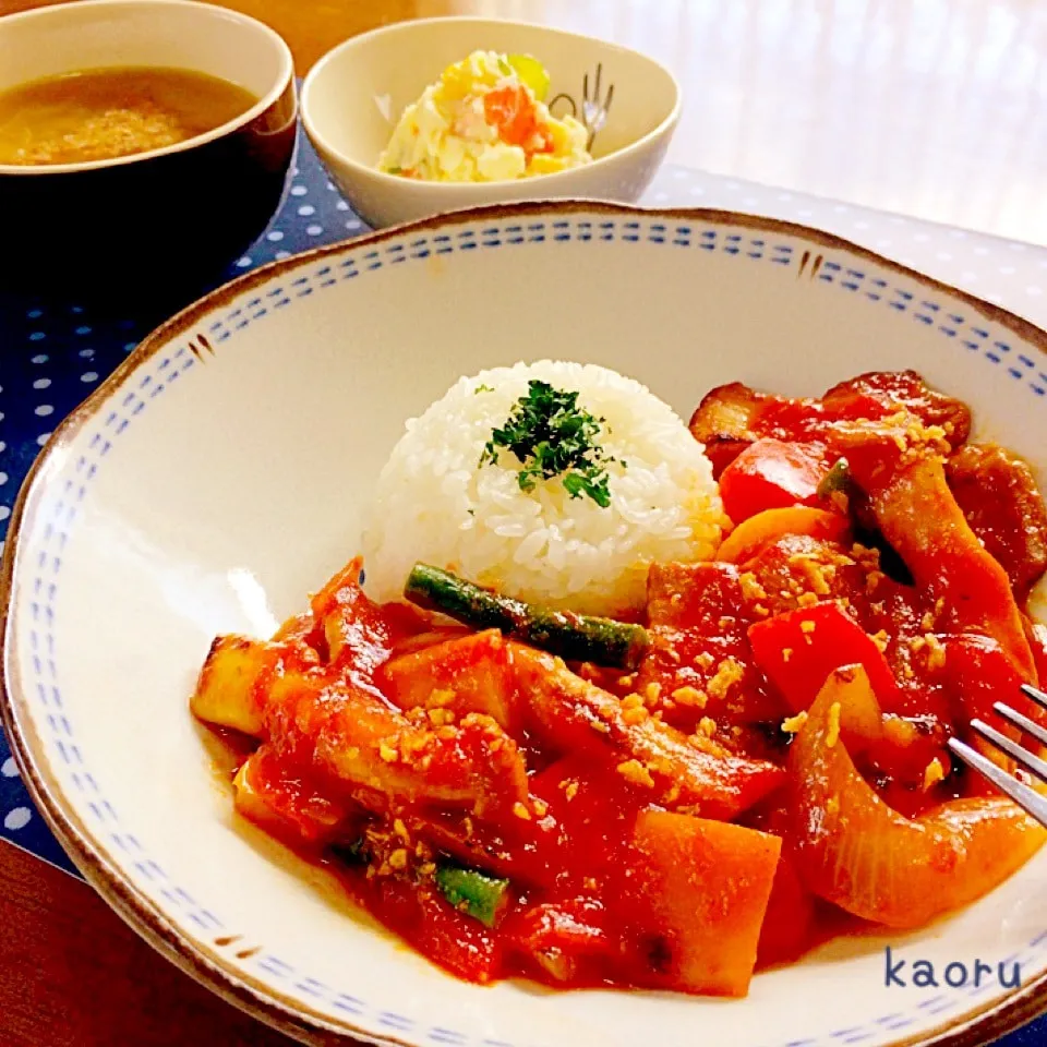 豚バラとエリンギの煮込まないトマト煮♪|かおちゃんさん