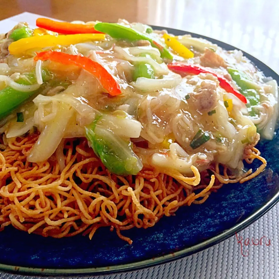 残り素麺で♡パリパリ美味しい〜餡掛け揚げ素麺♪|かおちゃんさん