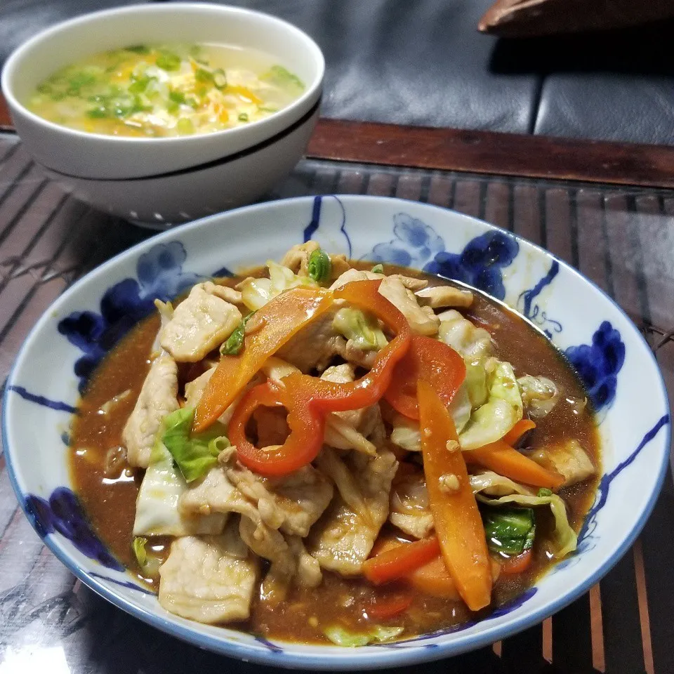 今日の夜ご飯は簡単♪回鍋肉とたまごスープ✨|dai.noriさん