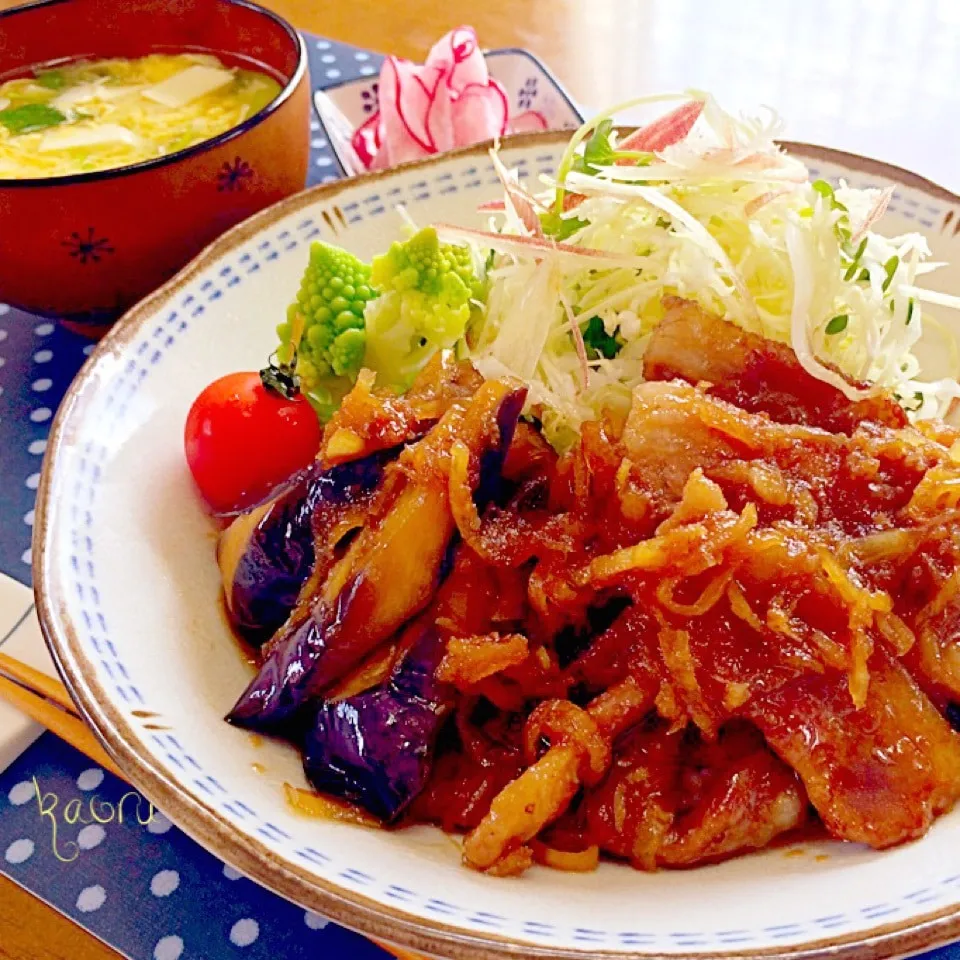 ガリで爽やか♡茄子と豚の生姜焼き丼♪|かおちゃんさん