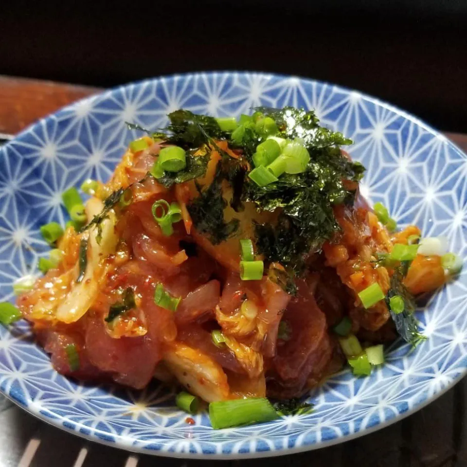 今日の夜ご飯は♪簡単！韓国風まぐろキムチの出来上がり🙋✨|dai.noriさん