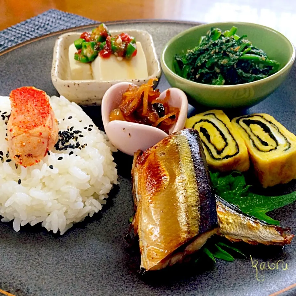 糠秋刀魚で和食プレートランチ♪|かおちゃんさん