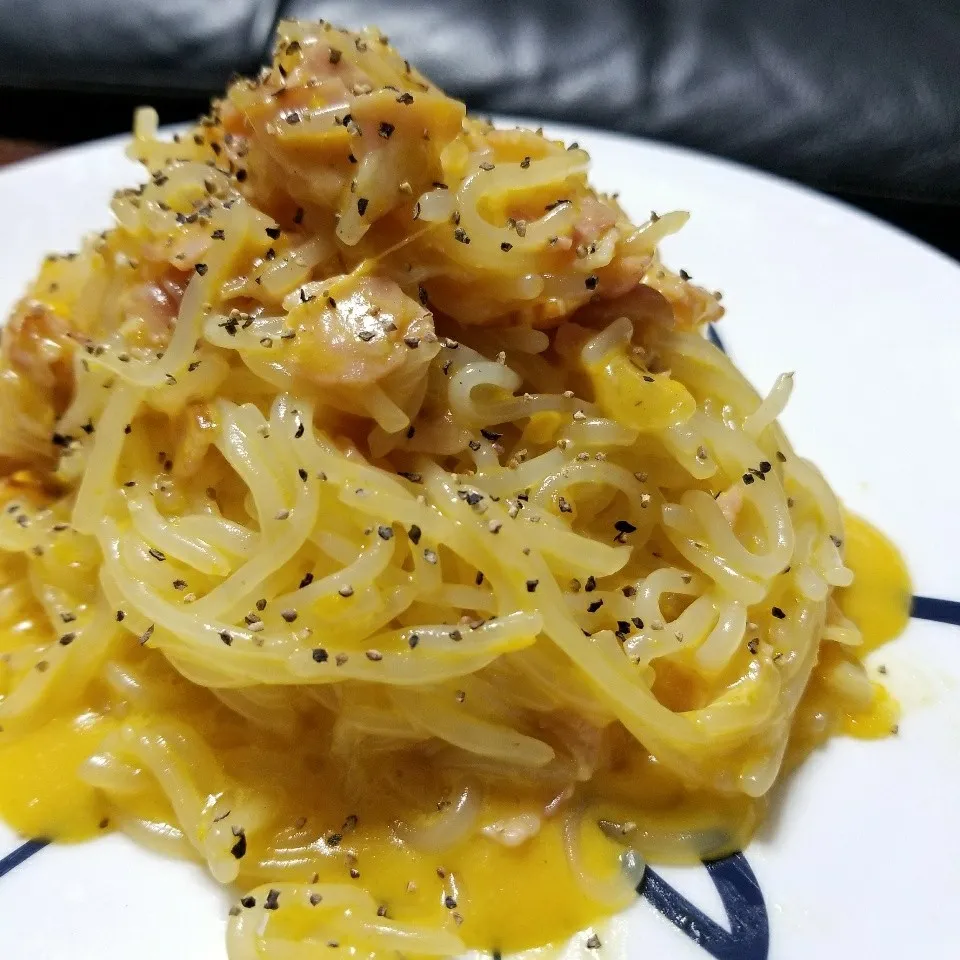 Snapdishの料理写真:ダイエットしらたきパスタ♪第3段は、しらたきカルボナーラ♪|dai.noriさん