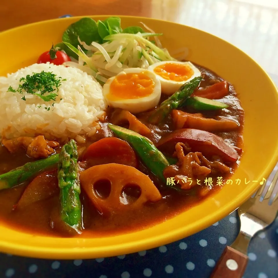 豚バラと根菜のカレー♪|かおちゃんさん