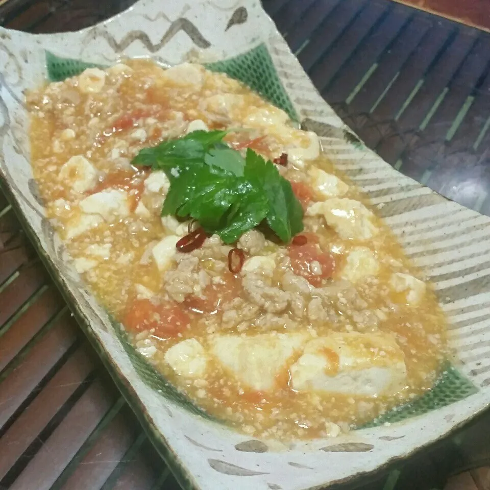 今日の夜ご飯はトマト🍅塩麻婆豆腐♪(^o^)v|dai.noriさん