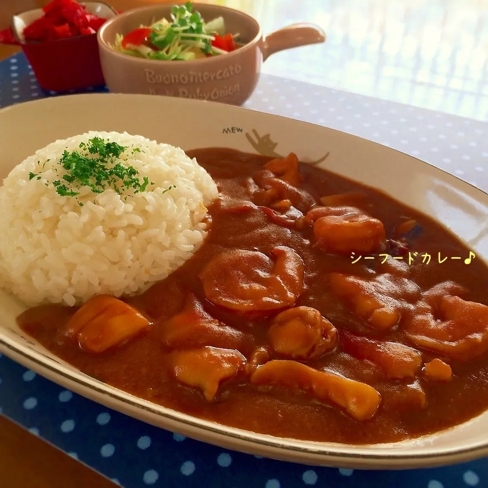 大満足( ノﾟ∀ﾟ)ノ♡シーフードカレー♪|かおちゃんさん