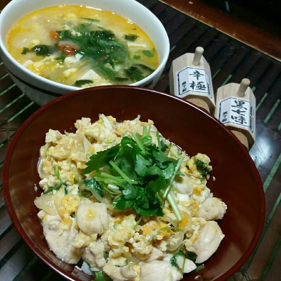 今宵は親子丼と和洋中の酸辣湯で♪頂きました！(^o^ゞ|dai.noriさん