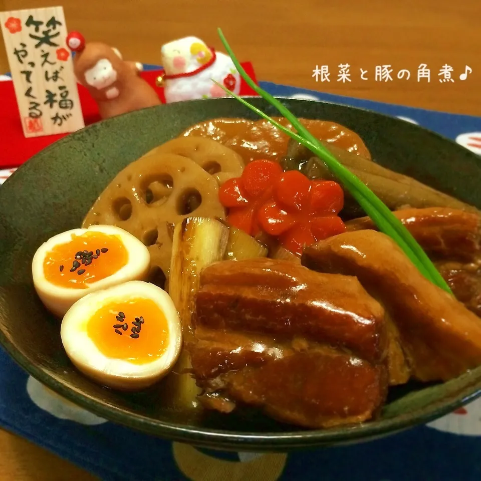 圧力鍋で根菜と豚の角煮♪|かおちゃんさん