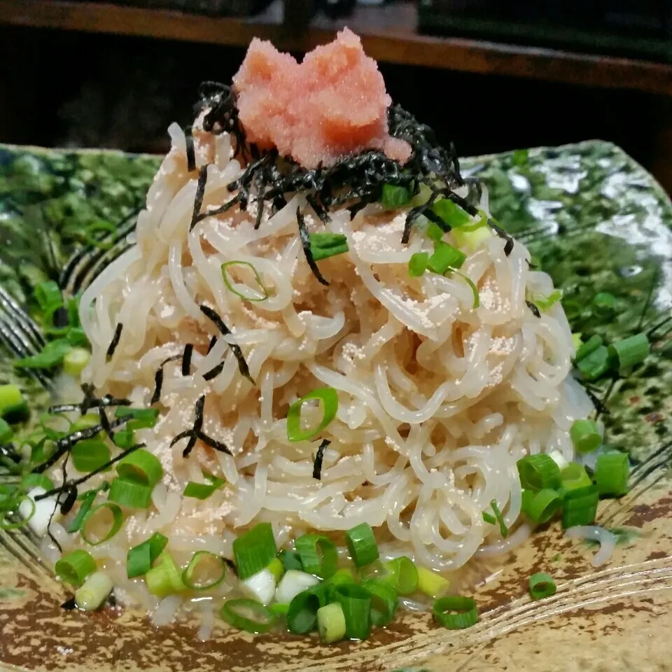 dietご飯♪しらたきと博多土産の辛子明太子のパスタ風|dai.noriさん