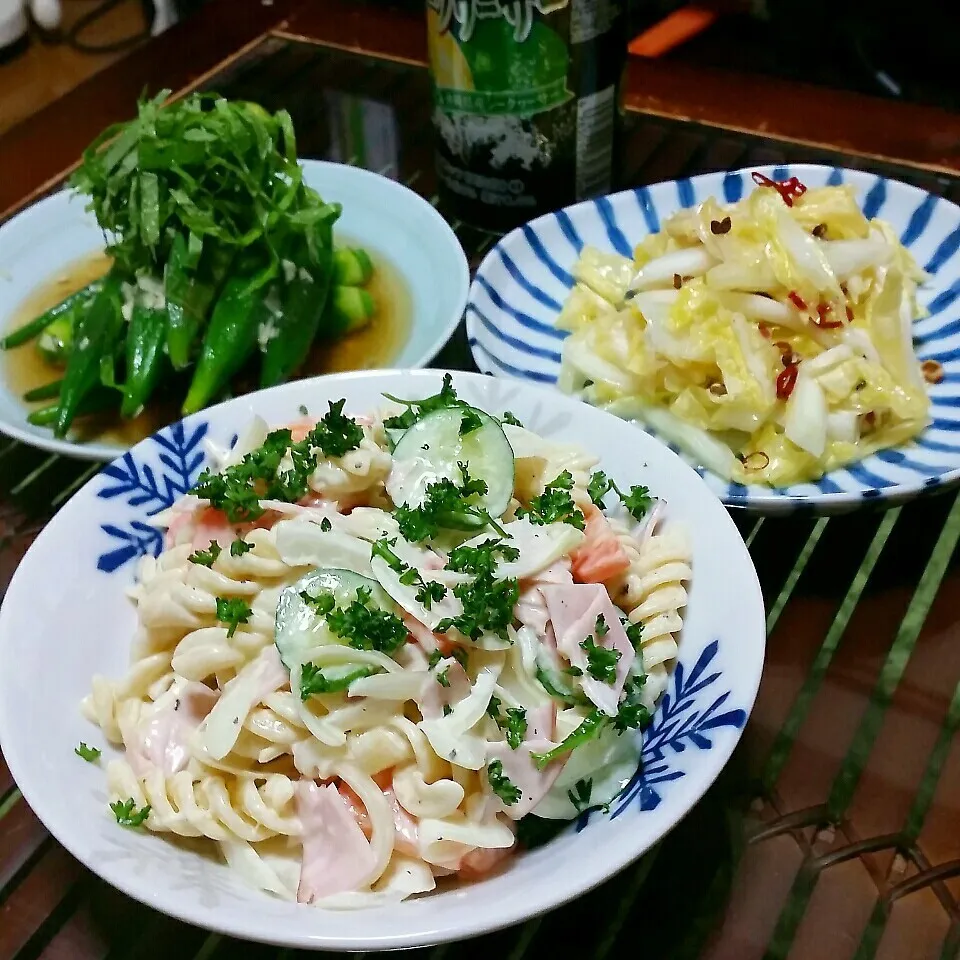 Snapdishの料理写真:再度まねっこで♪おかぁさんとorimamaさんにパスタサラダ|dai.noriさん