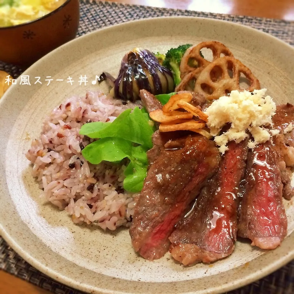 やわらかお肉の〜和風ステーキ丼♪|かおちゃんさん