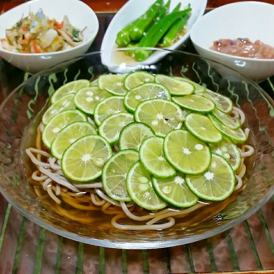 久しぶりの夜ご飯は冷製すだち蕎麦♪o(^o^)o|dai.noriさん