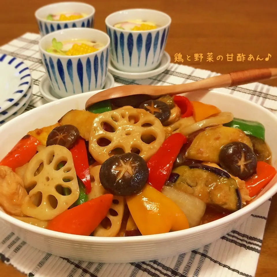 定番おかず〜鶏と野菜の甘酢あん♪|かおちゃんさん