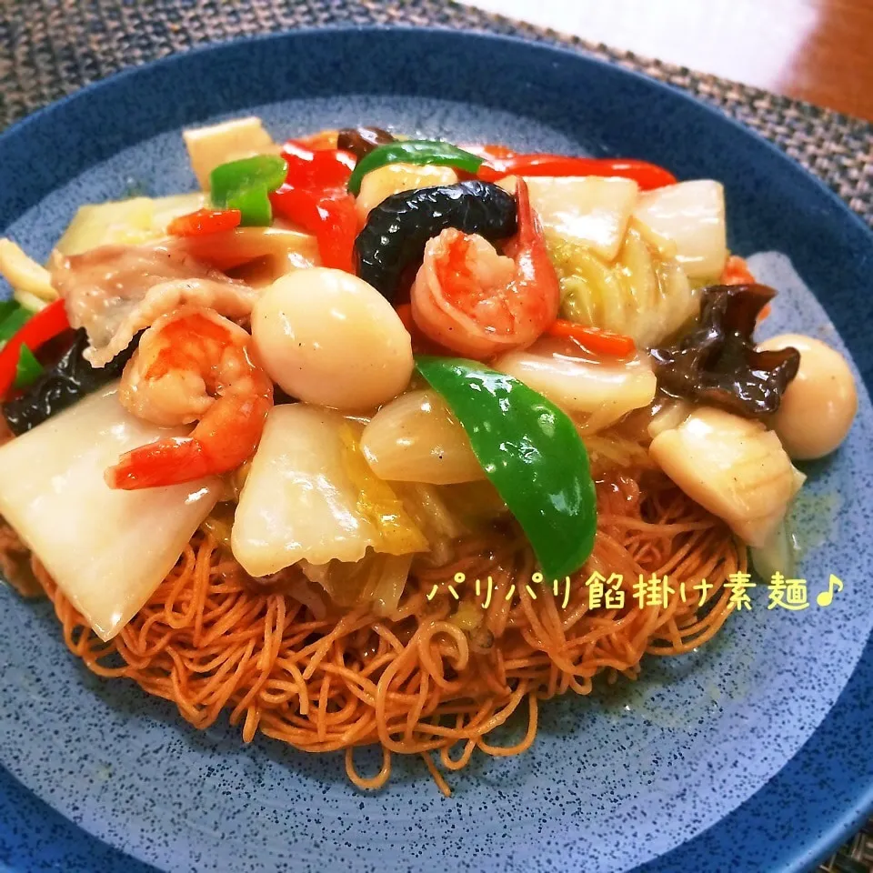 Snapdishの料理写真:旨〜い！パリパリ餡掛け素麺♪|かおちゃんさん