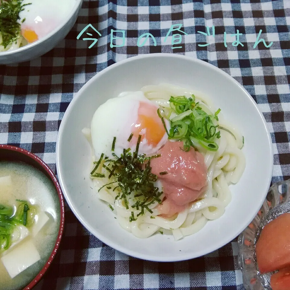 Snapdishの料理写真:明太釜玉うどん🍜|ちいたんさん