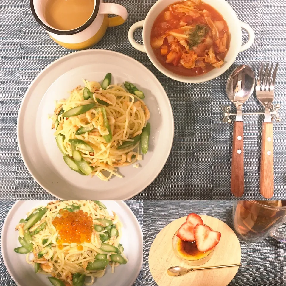 春のパスタディナー|なちょすけさん