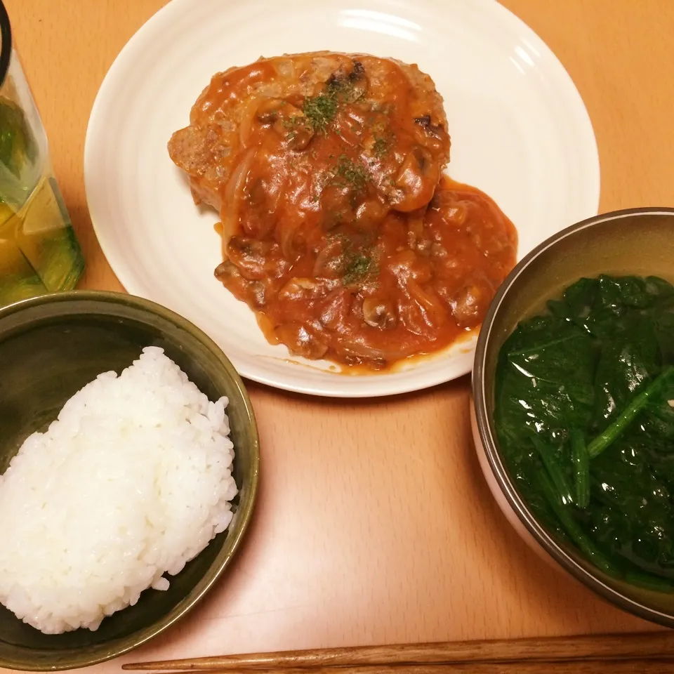 チーズインハンバーグ定食|なちょすけさん