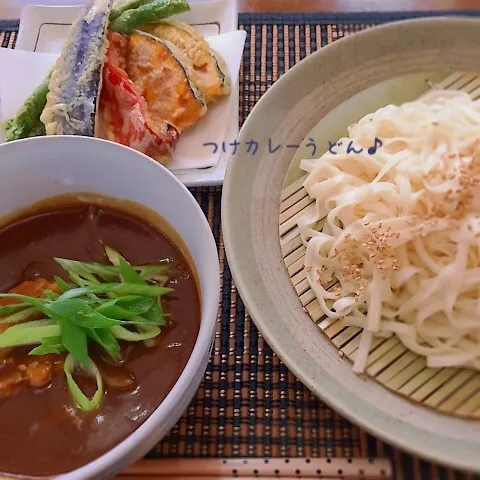 つけカレーうどん♪野菜天ぷら付き♡|かおちゃんさん