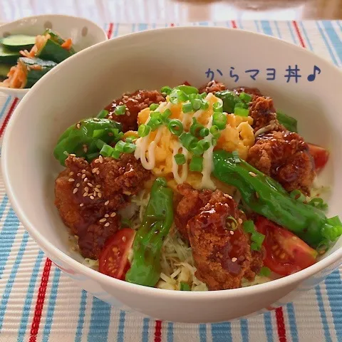 ししとう入り〜からマヨ丼♪|かおちゃんさん