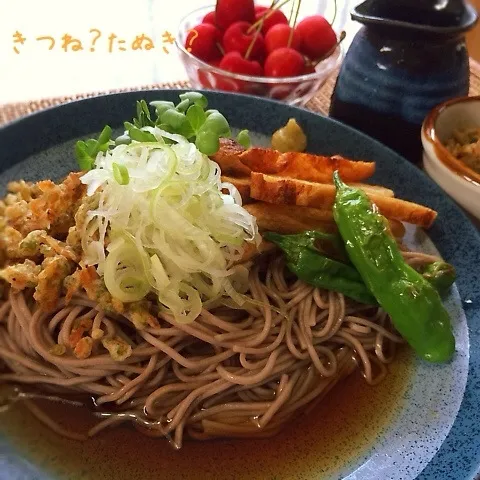 キツネもタヌキも〜ぶっかけ蕎麦♪|かおちゃんさん