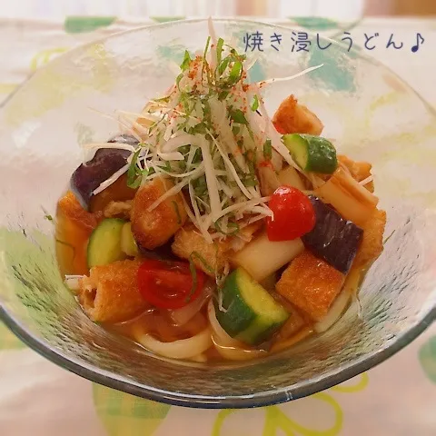 野菜とお揚げの焼き浸し乗っけうどん♪|かおちゃんさん