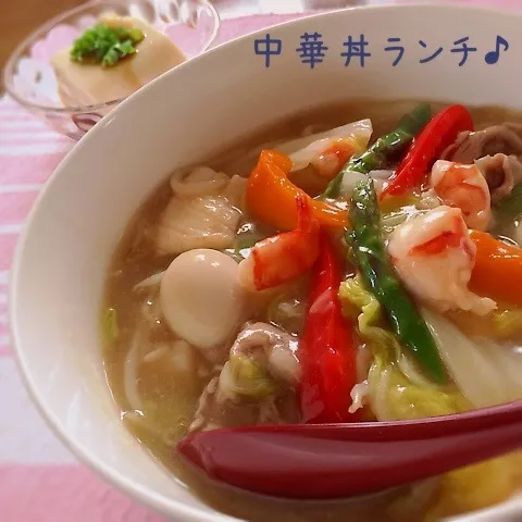 Snapdishの料理写真:野菜どっさり〜中華丼♪|かおちゃんさん