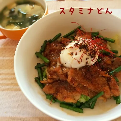 豚肉とニンニクの芽のスタミナ丼♪|かおちゃんさん