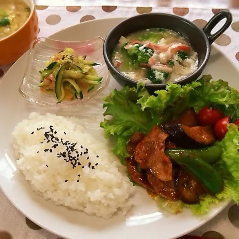 Snapdishの料理写真:ほぼ野菜の中華ランチ♪|かおちゃんさん