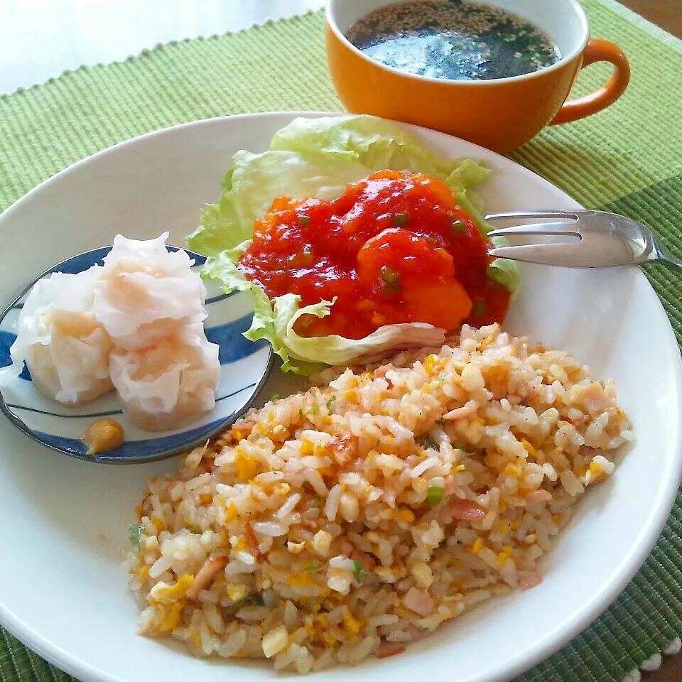 筍炒飯とエビチリで～中華ランチ♪|かおちゃんさん