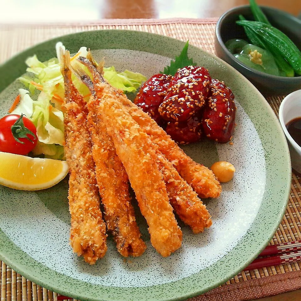 ししゃもフライと鶏つくねで～ランチ♪|かおちゃんさん