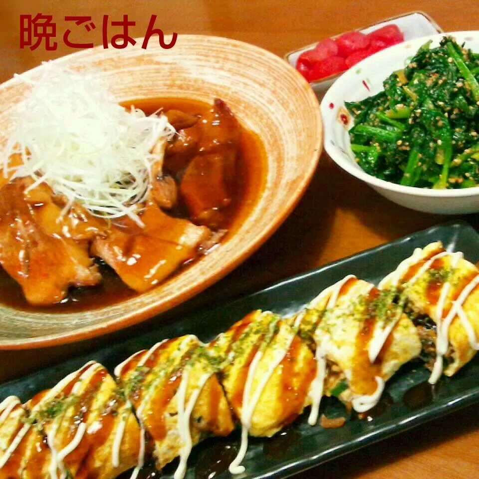 赤魚の煮付け～ひじきの煮入りオムソバ♪|かおちゃんさん