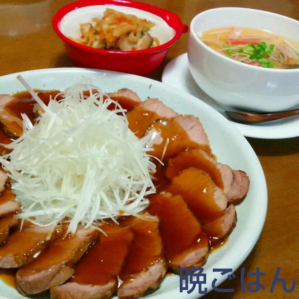 炊飯器でやわらかチャーシュー～餡掛け茶碗蒸し♪|かおちゃんさん