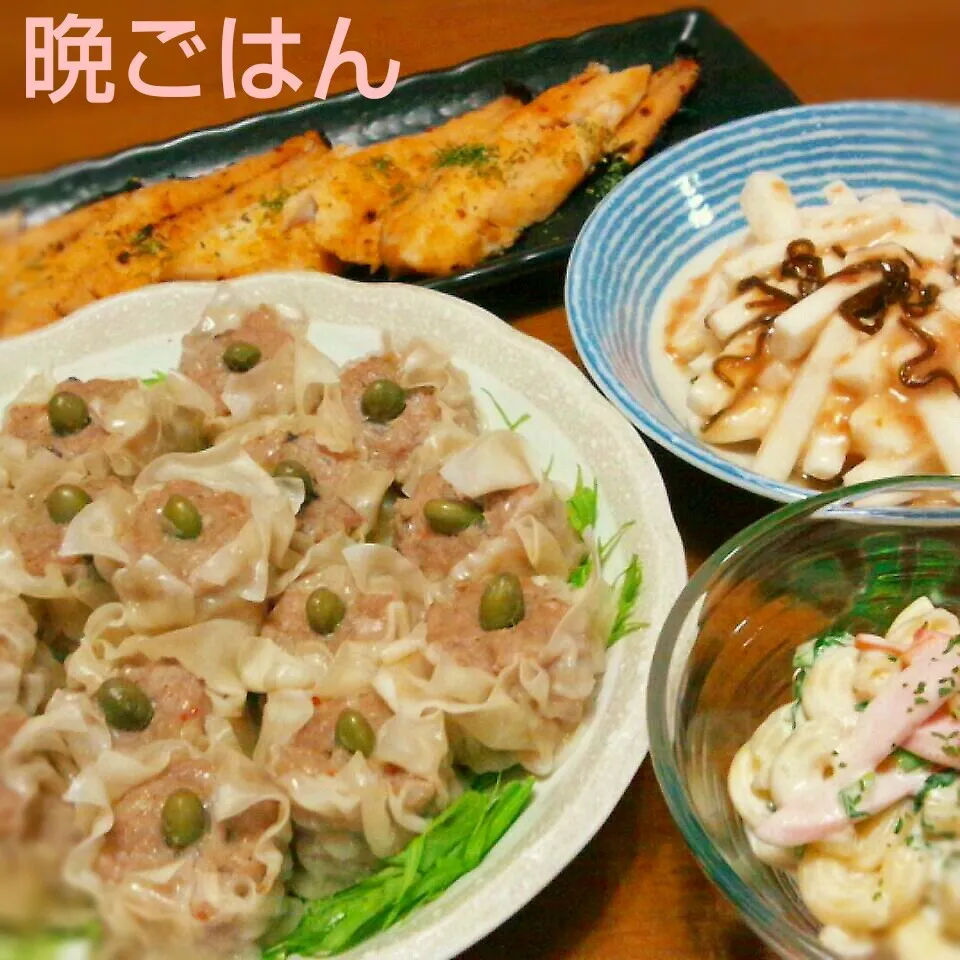 肉焼売～ホッケ味噌漬け焼き♪…色がさみしい…。|かおちゃんさん