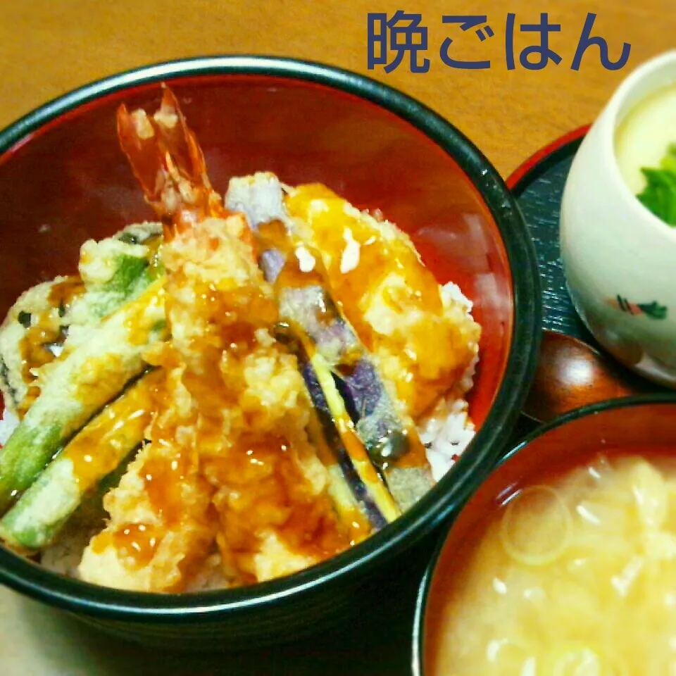 天丼～豆腐入り茶碗蒸し♪|かおちゃんさん