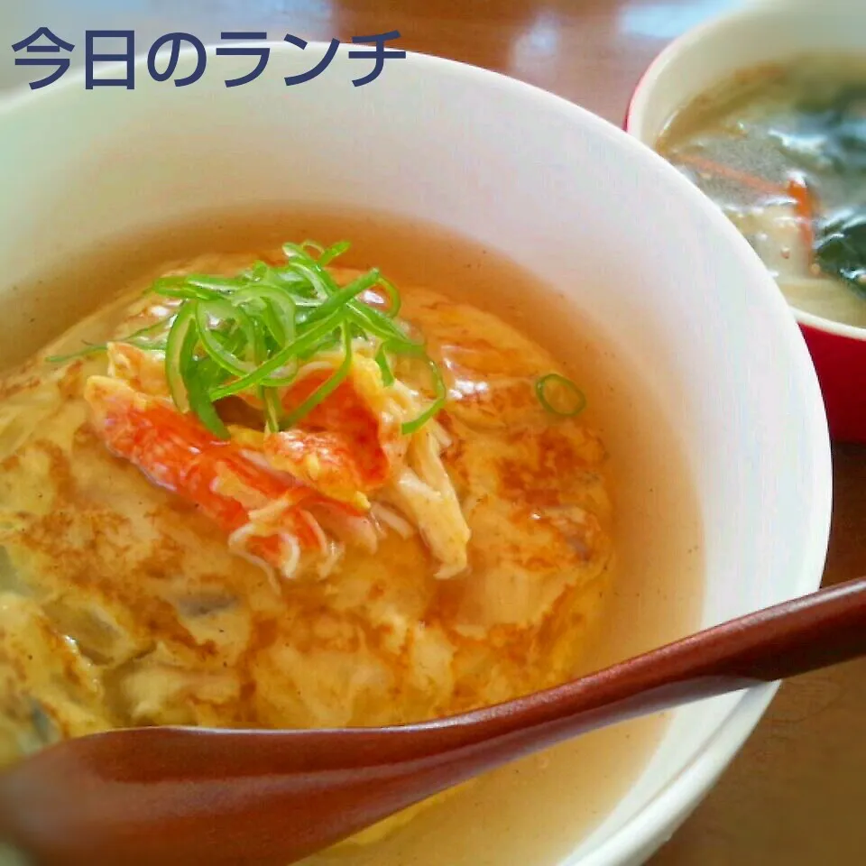 かに玉丼～今日は塩餡掛けで♪ |かおちゃんさん