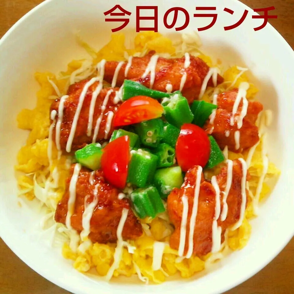 からマヨ丼～オクラをのっけ♪|かおちゃんさん