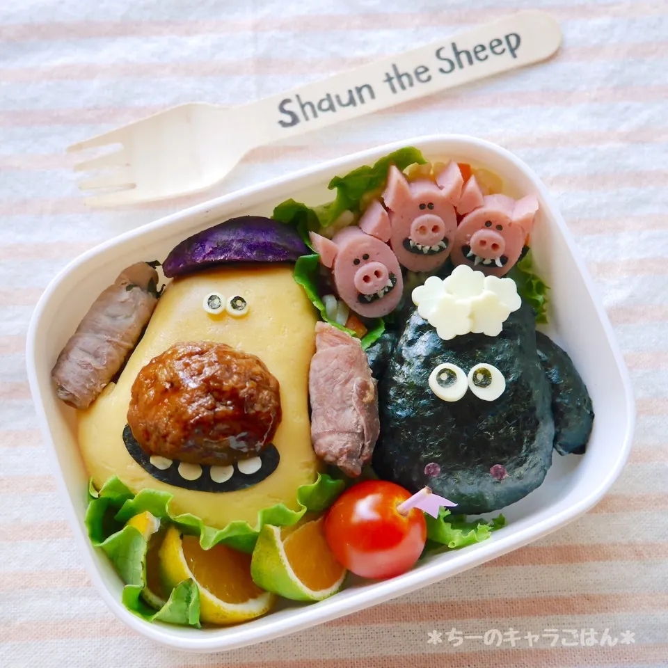 Snapdishの料理写真:ひつじのショーン弁当|ちーさん