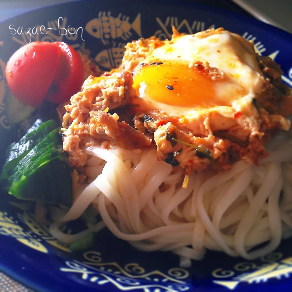 Snapdishの料理写真:ぴり辛ザルうどん|サザエボンさん