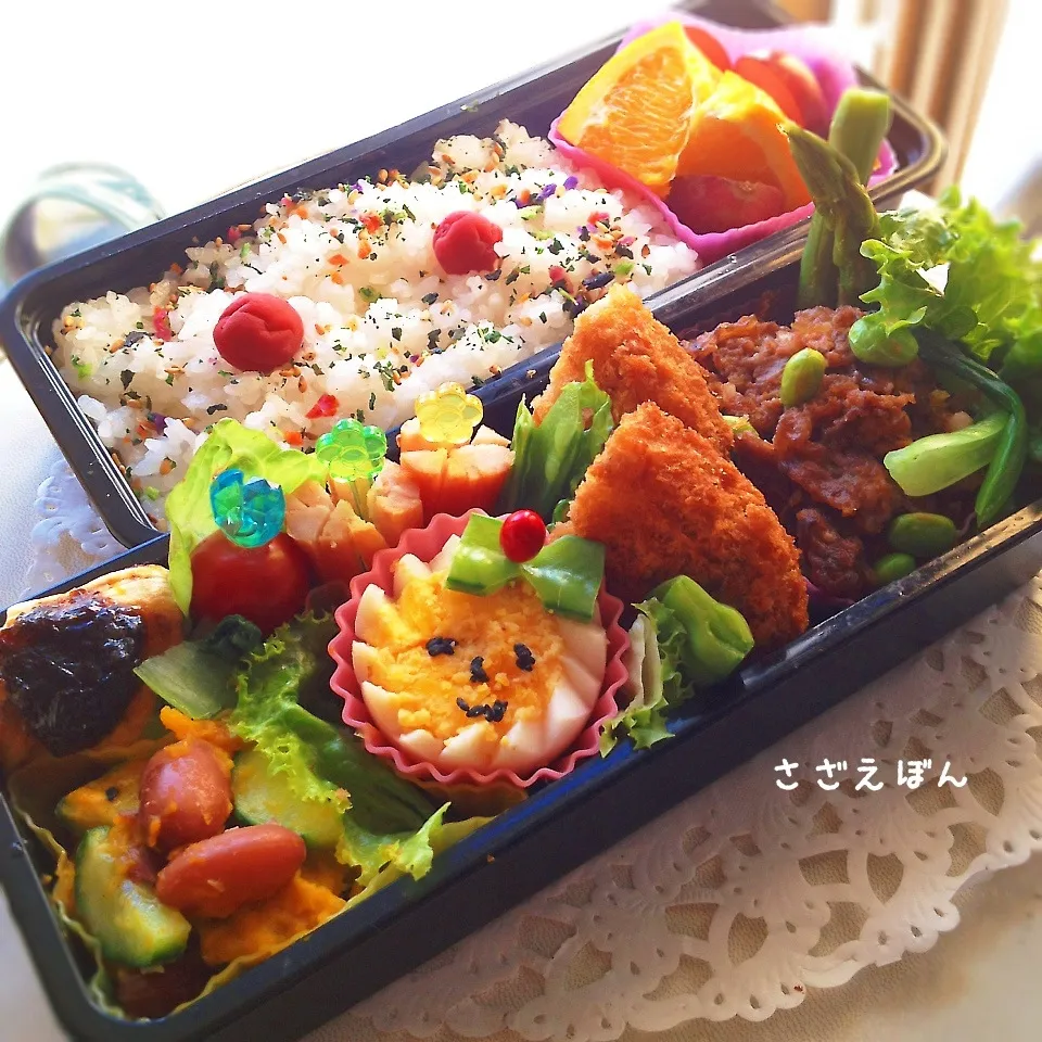 Snapdishの料理写真:高校弁当。ビーフストロガノフ|サザエボンさん