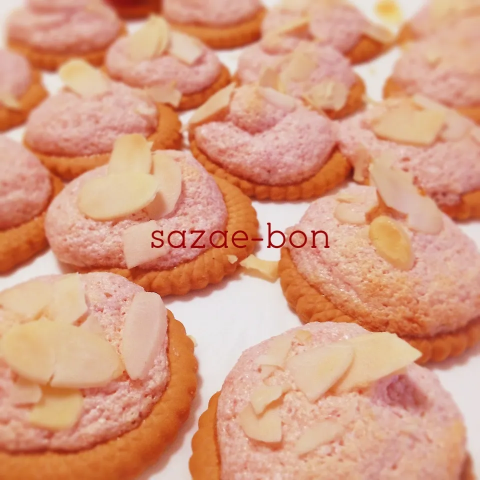 イチゴのメレンゲビスケット、試作品|サザエボンさん