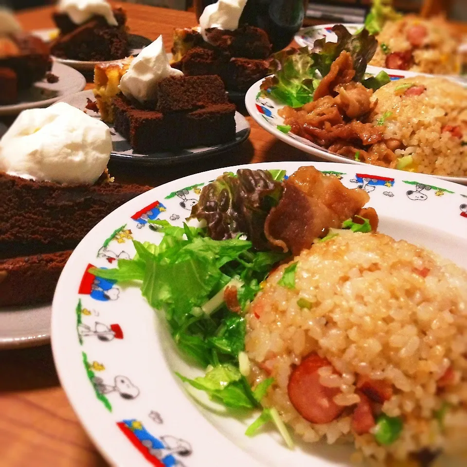 炒飯焼肉のせとガトーショコラ|サザエボンさん