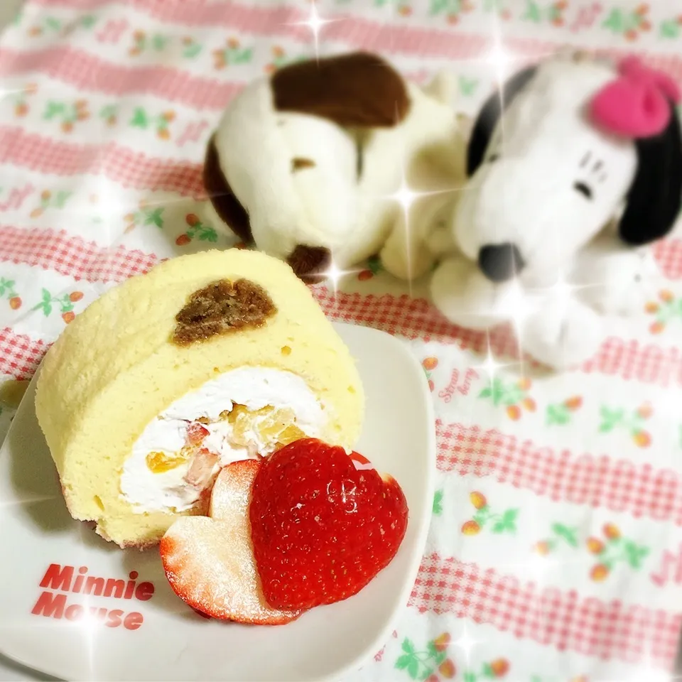 フルーツロールケーキ作ったよ💕|うさぴょんさん