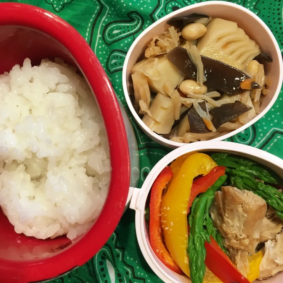 JK弁当 たけのこ煮、チキンと焼き野菜|Kyさん