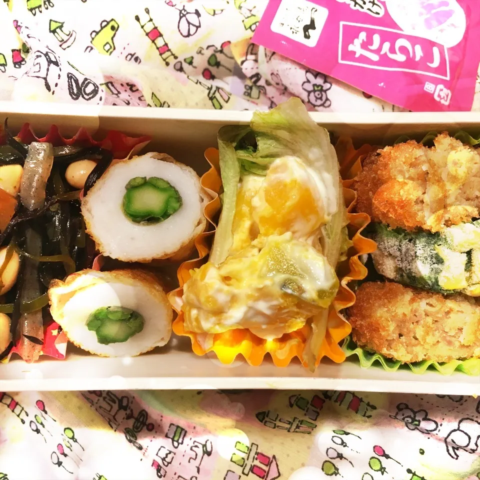 JK弁当 メンチカツ かぼちゃサラダ ひじき煮ほか|Kyさん