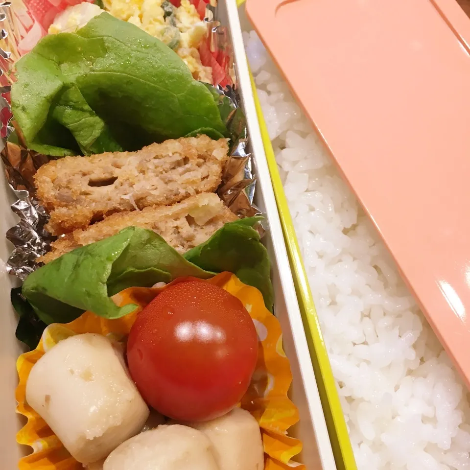 JK弁当 のついでの自分用 メンチカツ 里芋煮 ほか|Kyさん