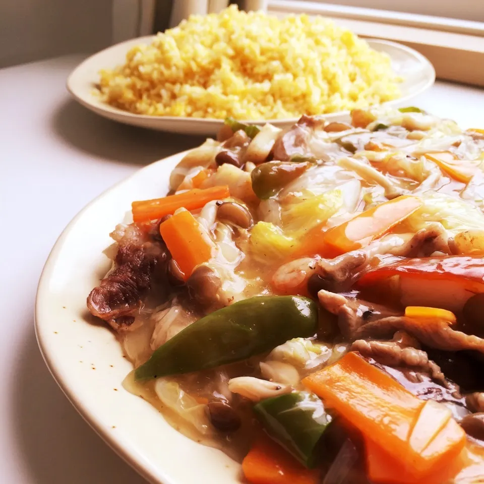 ✳︎黄金炒飯 野菜たっぷり餡|つなもんさん